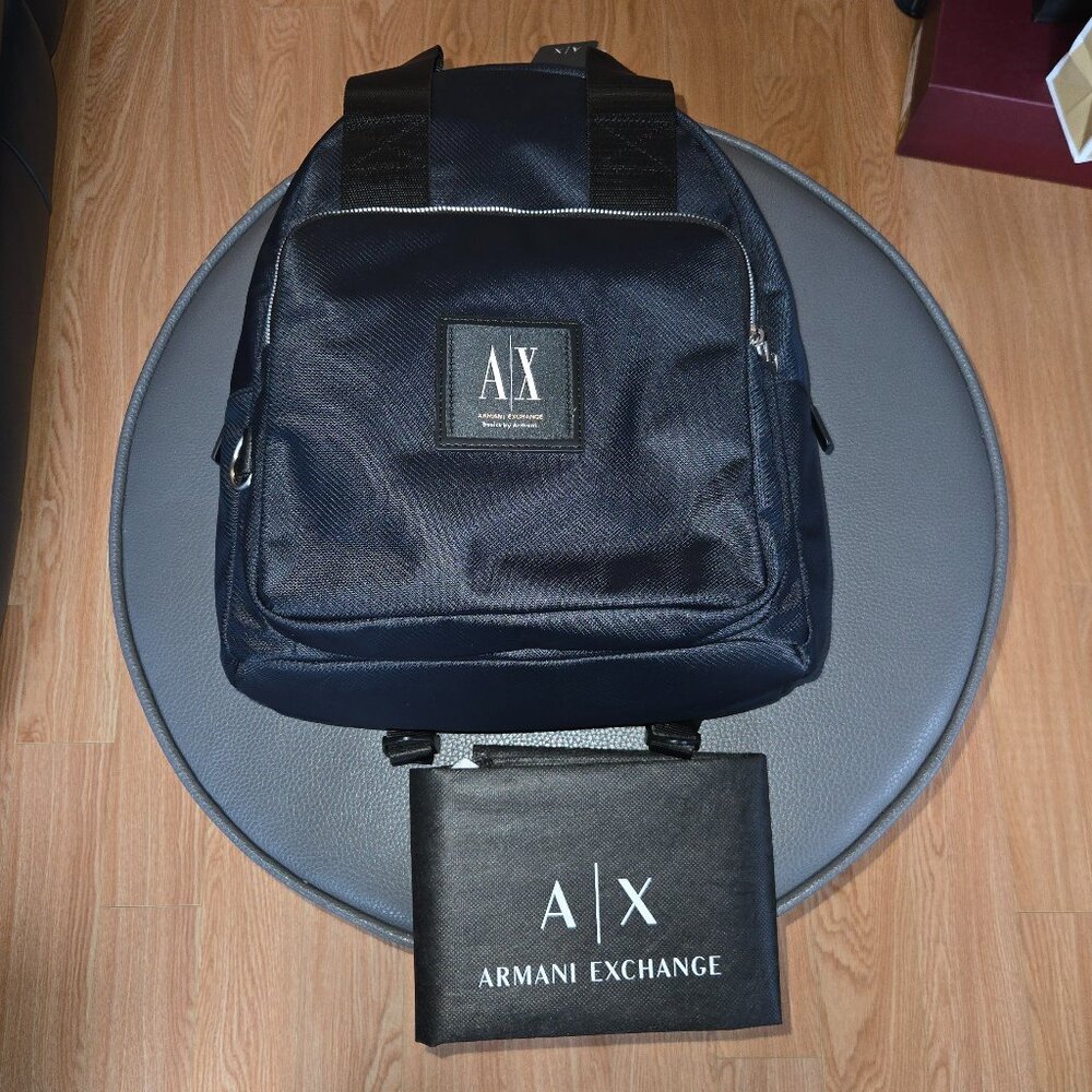 A|X Armani Exchange Logo Patch Backpack (Unisex)